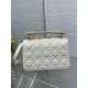 Dior Small Jolie Top Handle Bag in White Cannage Calfskin