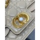 Dior Small Jolie Top Handle Bag in Beige Cannage Calfskin