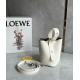 Loewe Mini Pebble Bucket Bag in White Grained Leather