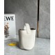 Loewe Mini Pebble Bucket Bag in White Grained Leather