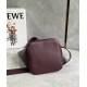 Loewe Medium Pebble Bucket Bag in Burgundy Calfskin