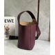 Loewe Medium Pebble Bucket Bag in Burgundy Calfskin