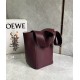 Loewe Medium Pebble Bucket Bag in Burgundy Calfskin