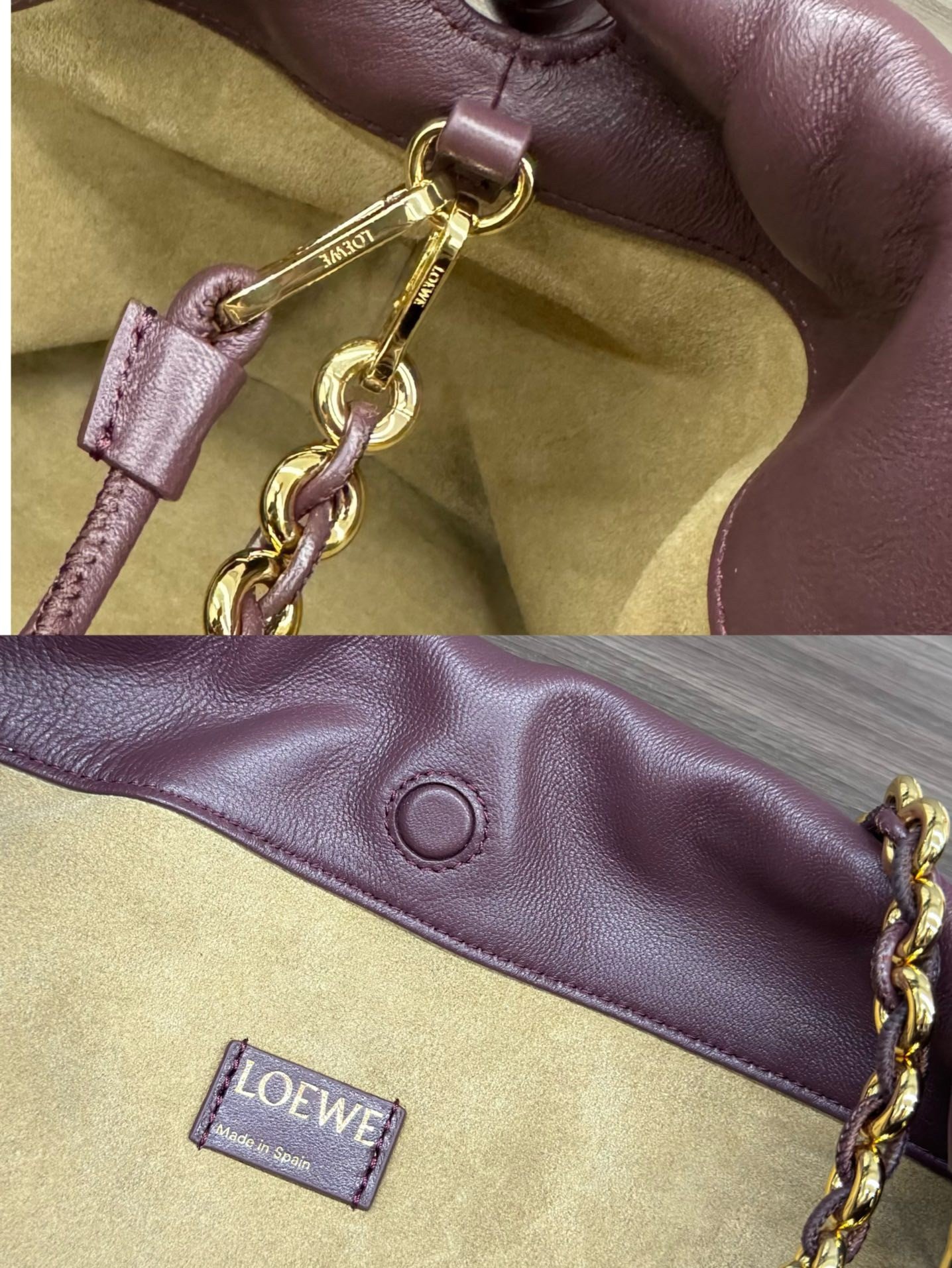 Loewe Flamenco Purse in Burgundy Nappa Lambskin