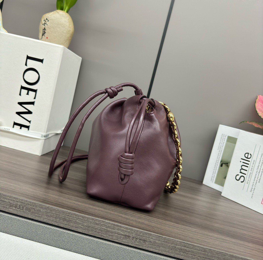 Loewe Flamenco Purse in Burgundy Nappa Lambskin