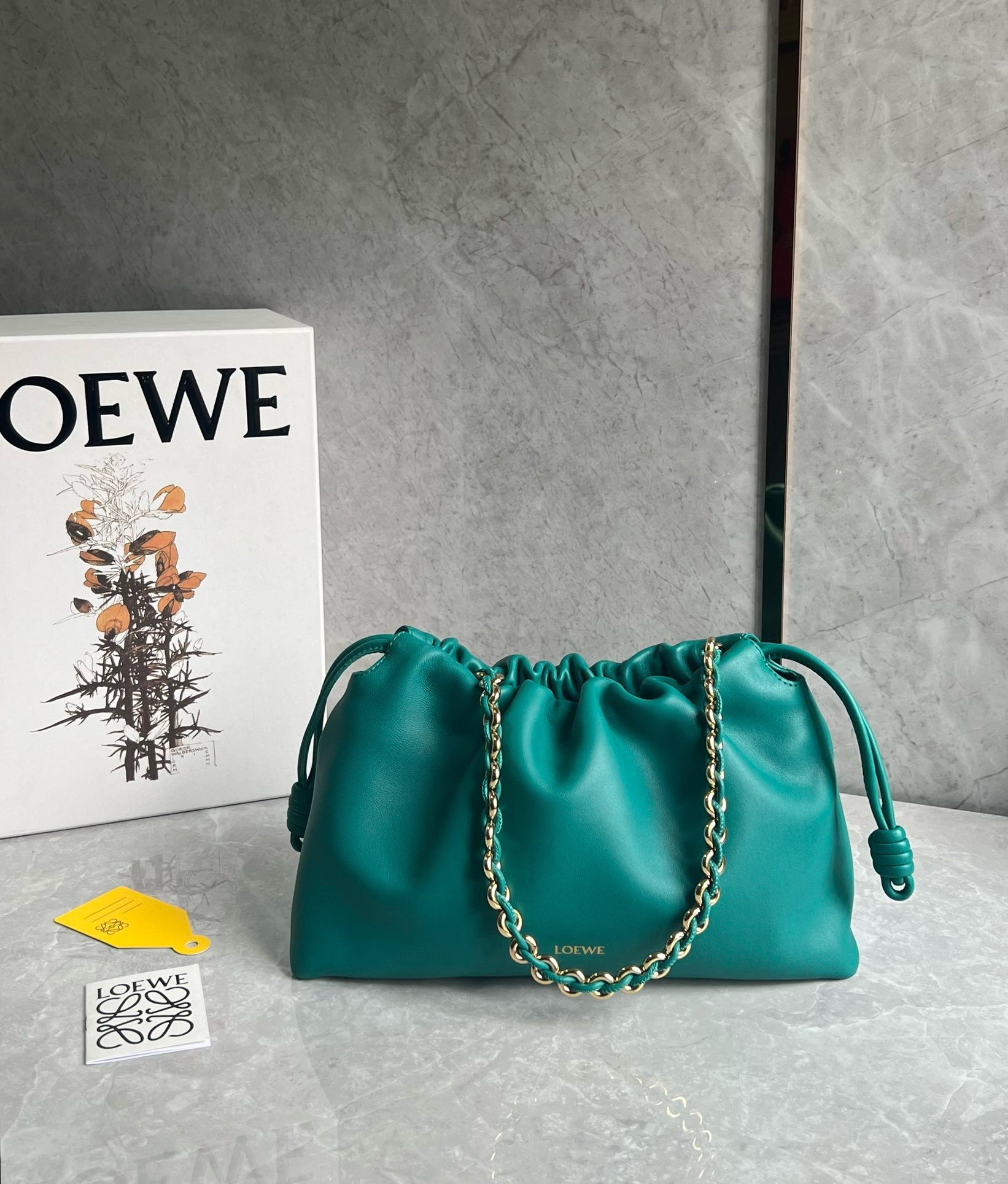 Loewe Flamenco Purse in Emerald Green Nappa Lambskin