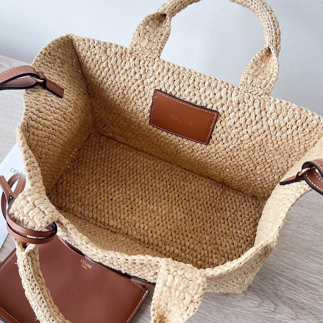 Celine Small Cabas Bag in Raffia