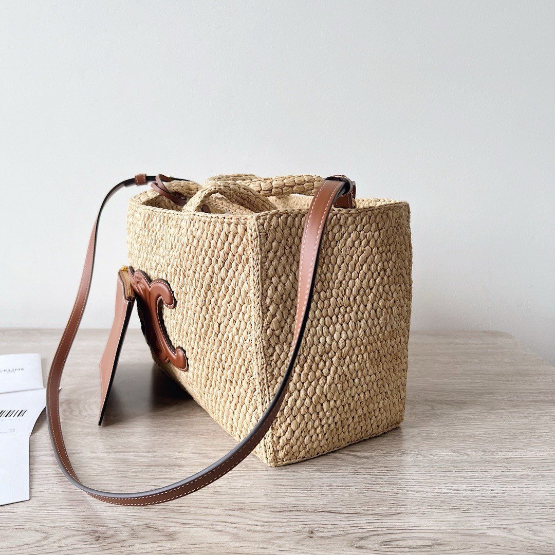 Celine Small Cabas Bag in Raffia