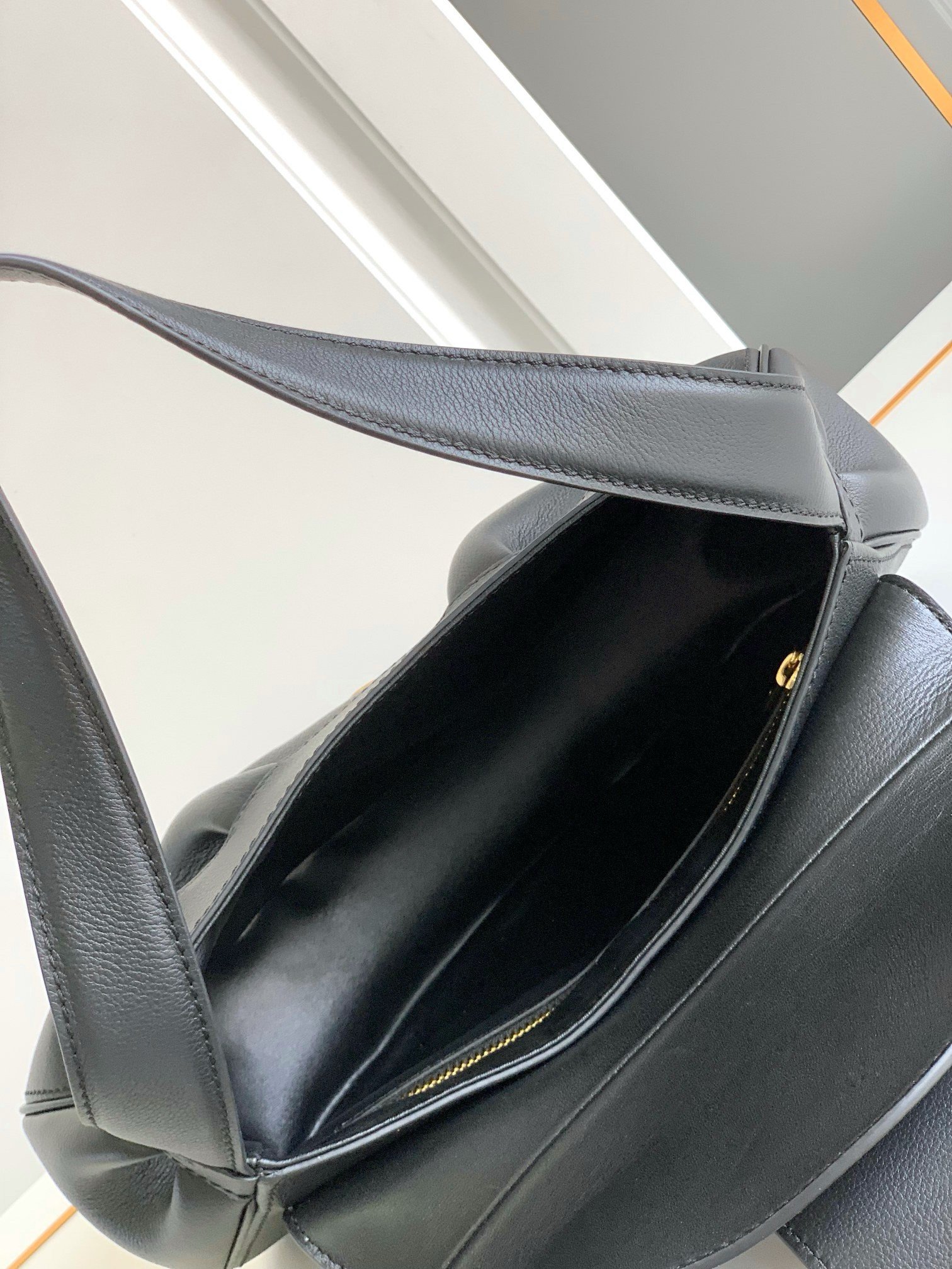 Celine Medium Polly Shoulder Bag in Black Calfskin