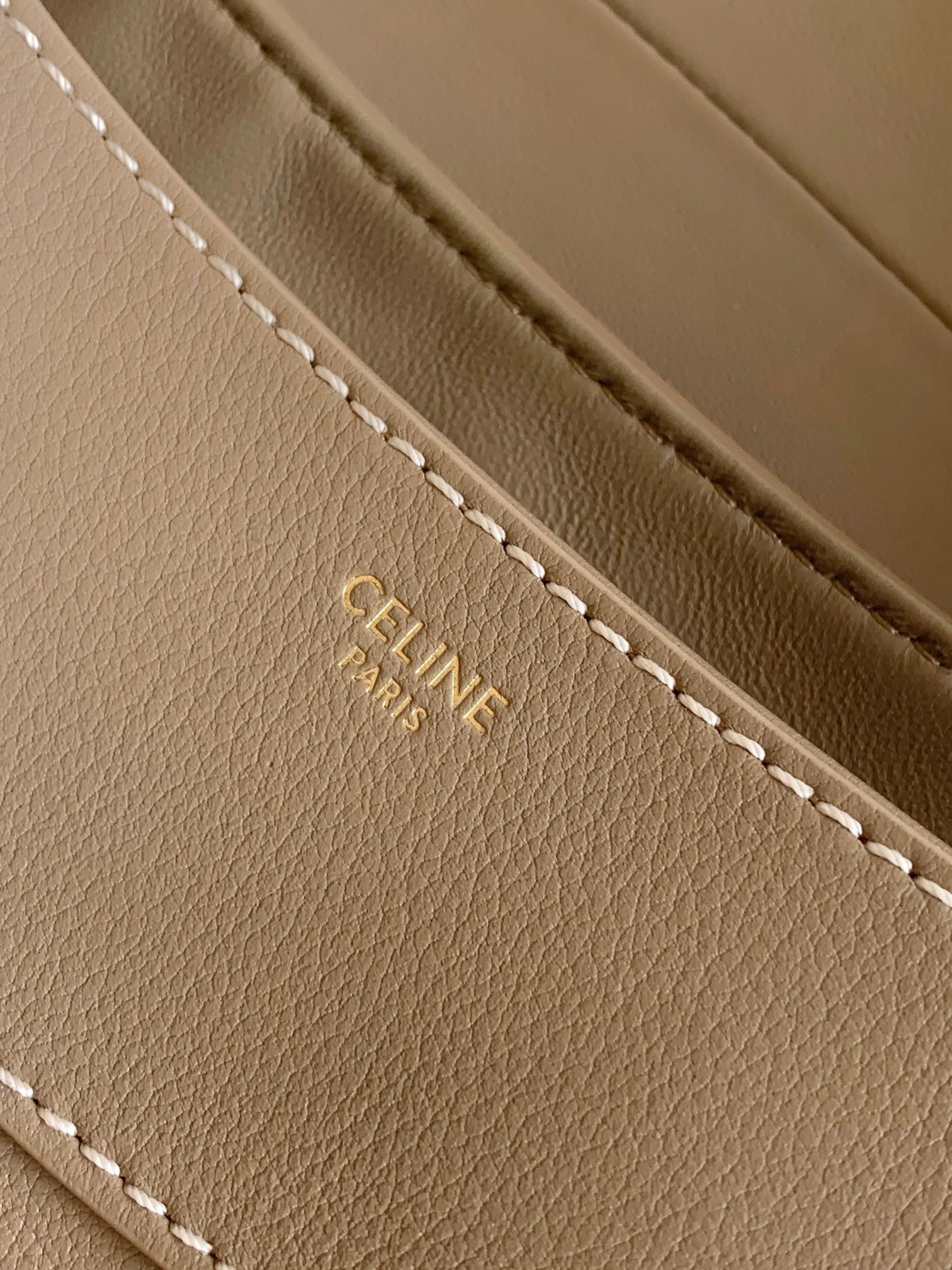 Celine Medium Polly Bag in Brown Sepia Calfskin