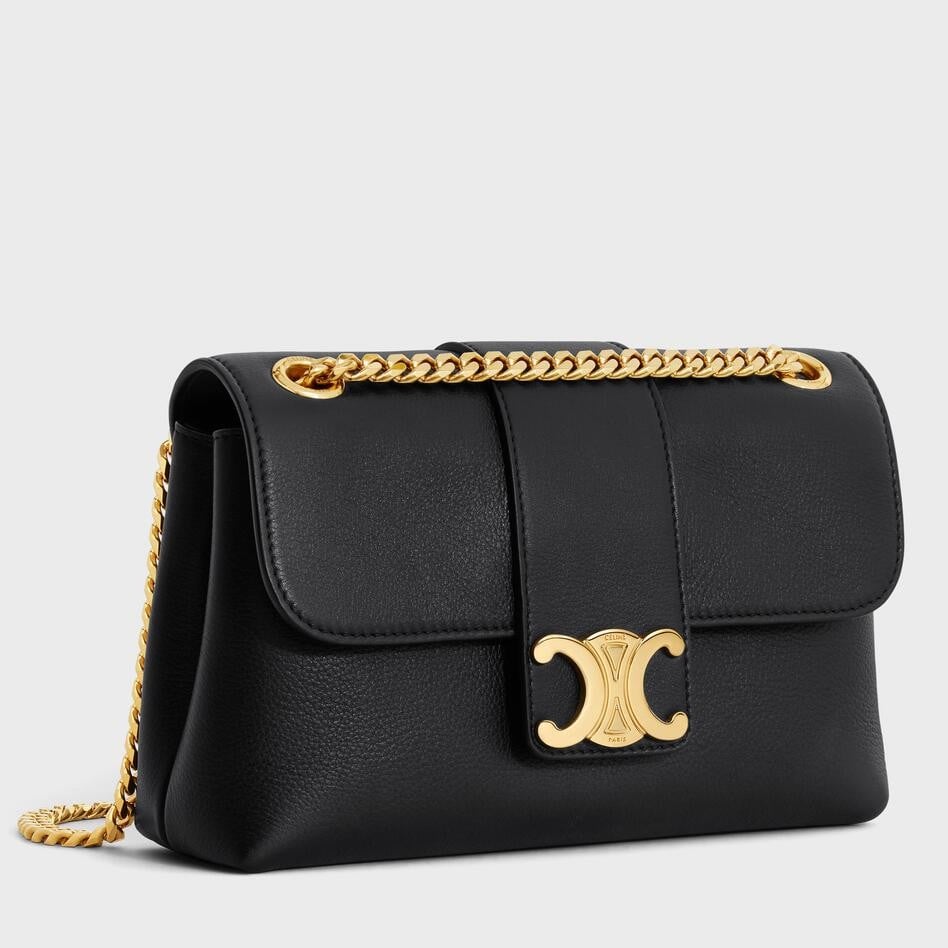 Celine Teen Victoire Bag in Black Calfskin