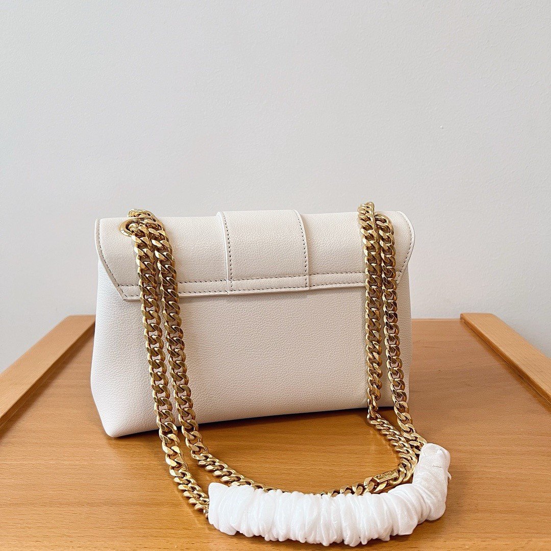 Celine Teen Victoire Bag in White Calfskin