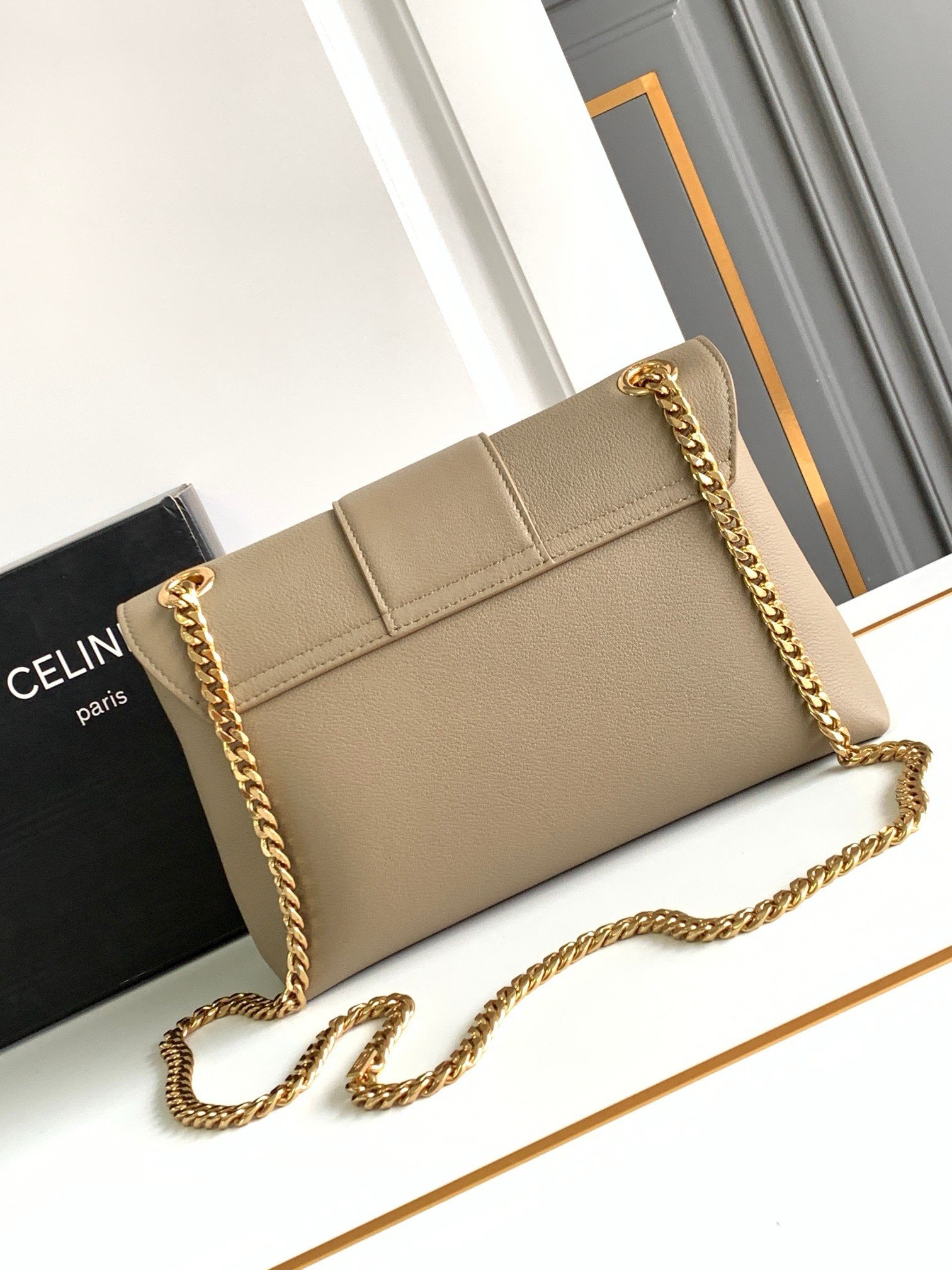 Celine Medium Victoire Bag in Brown Sepia Calfskin