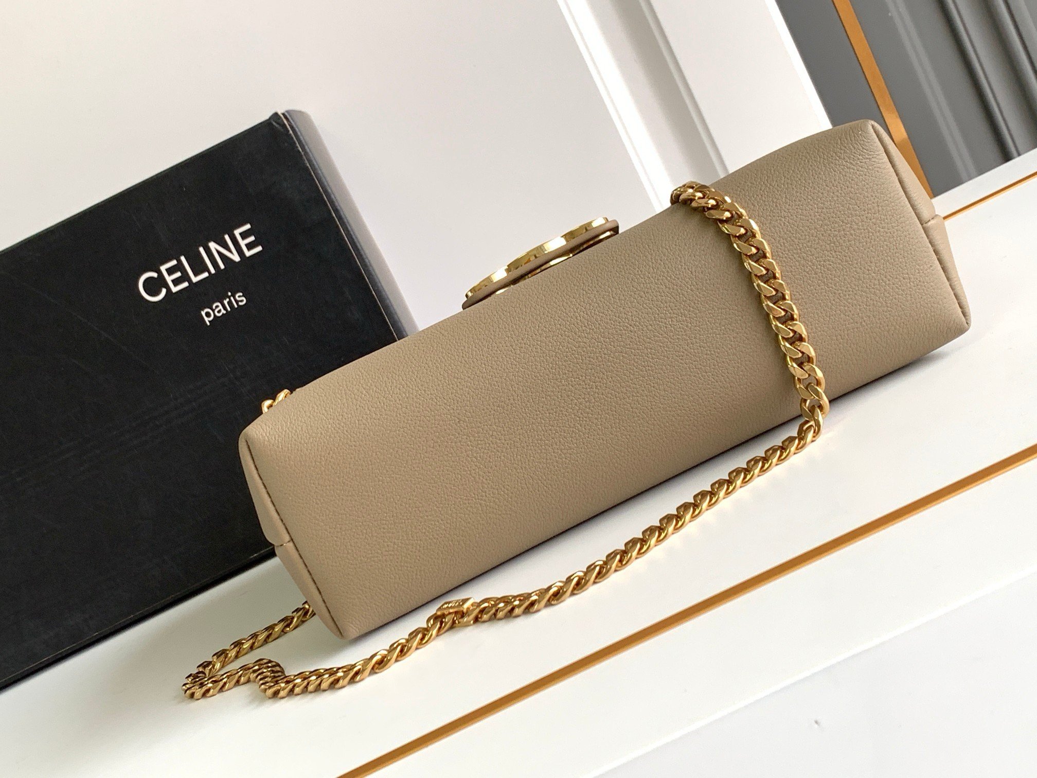 Celine Medium Victoire Bag in Brown Sepia Calfskin