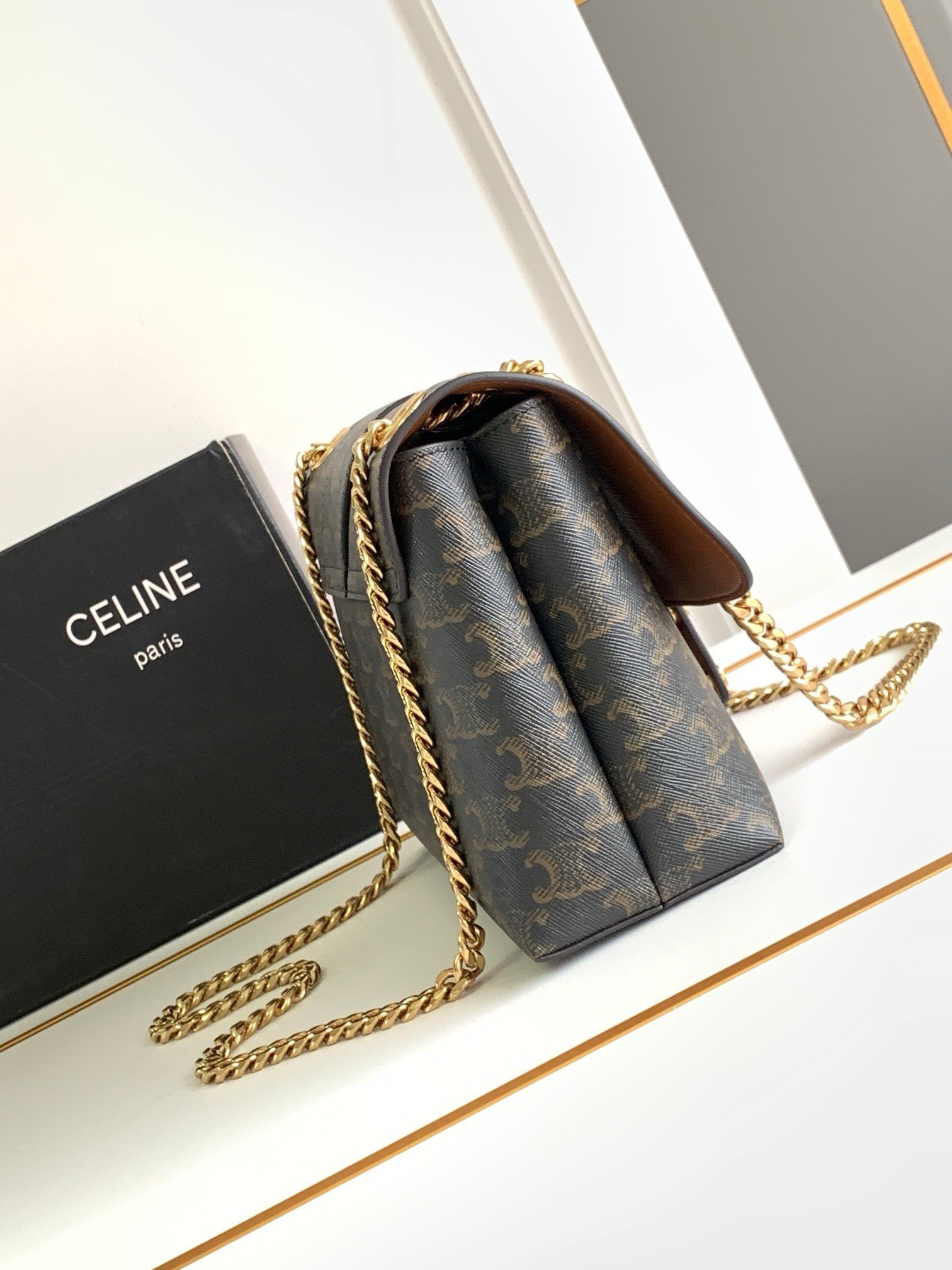 Celine Medium Victoire Bag in Triomphe Canvas