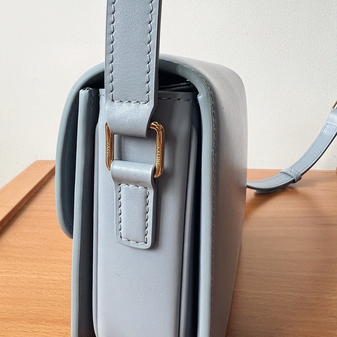 Celine Triomphe Teen Bag In Pale Blue Leather