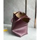 Loewe Medium Puzzle Fold Tote Bag in Bordeaux Calfskin