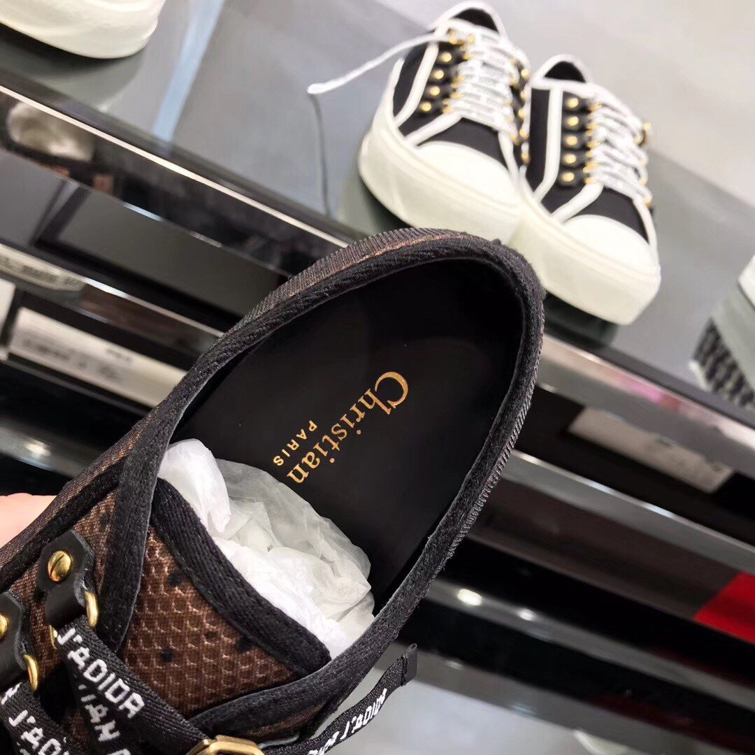 Dior Walk'n'Dior Sneakers In Plumetis And Nude Mesh