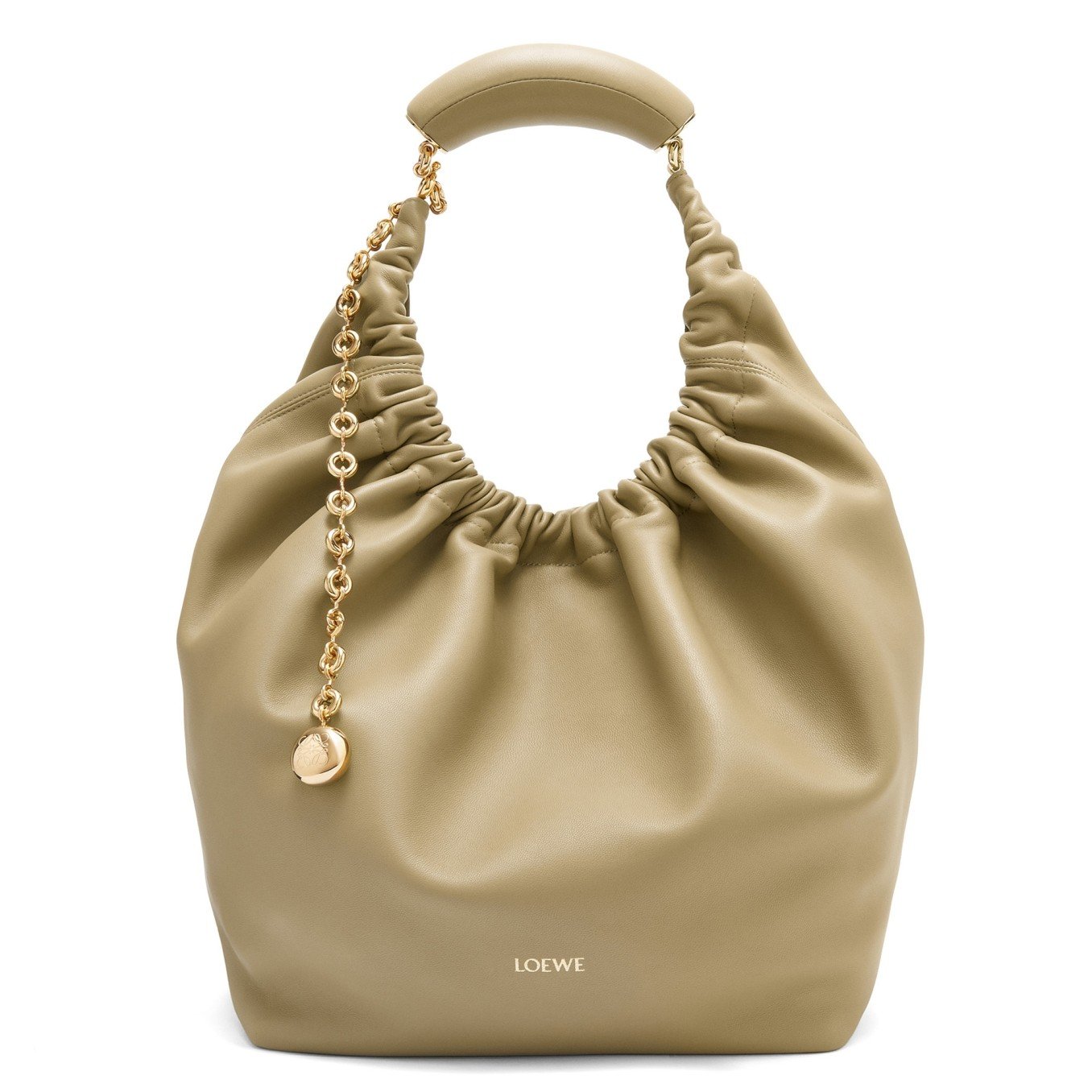 Loewe Medium Squeeze Bag in Clay Green Nappa Lambskin