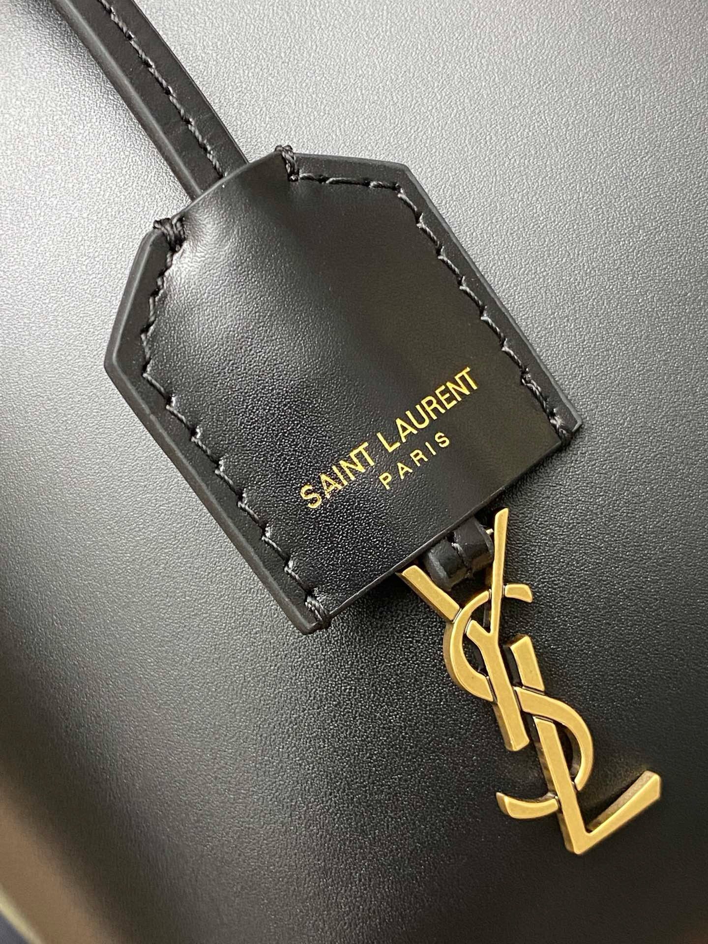 Saint Laurent Mini Toy Shopping Bag in Black Calfskin