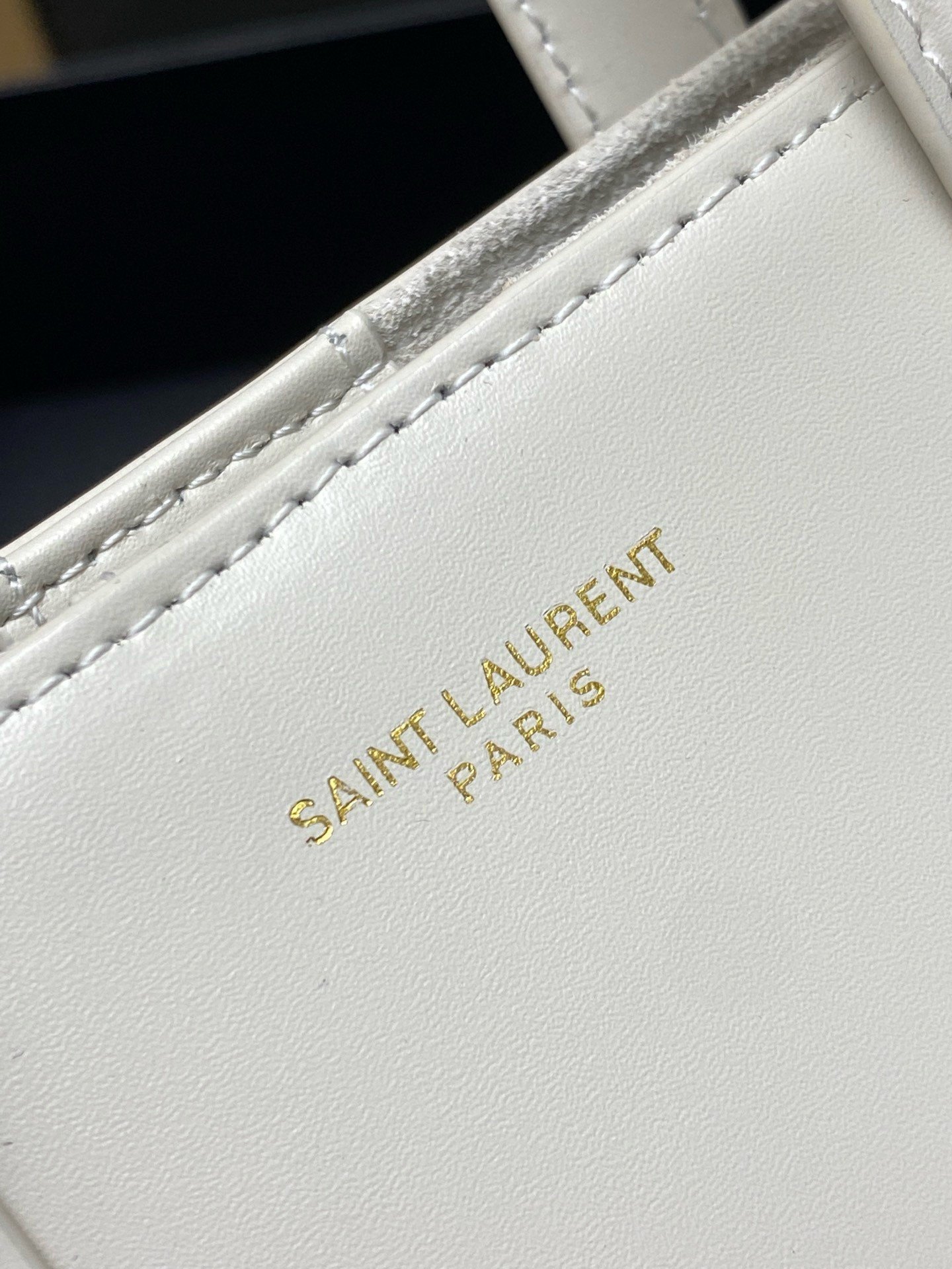 Saint Laurent Mini Toy Shopping Bag in White Calfskin