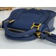 Chloe Marcie Mini Double Carry Bag in Blue Grained Leather