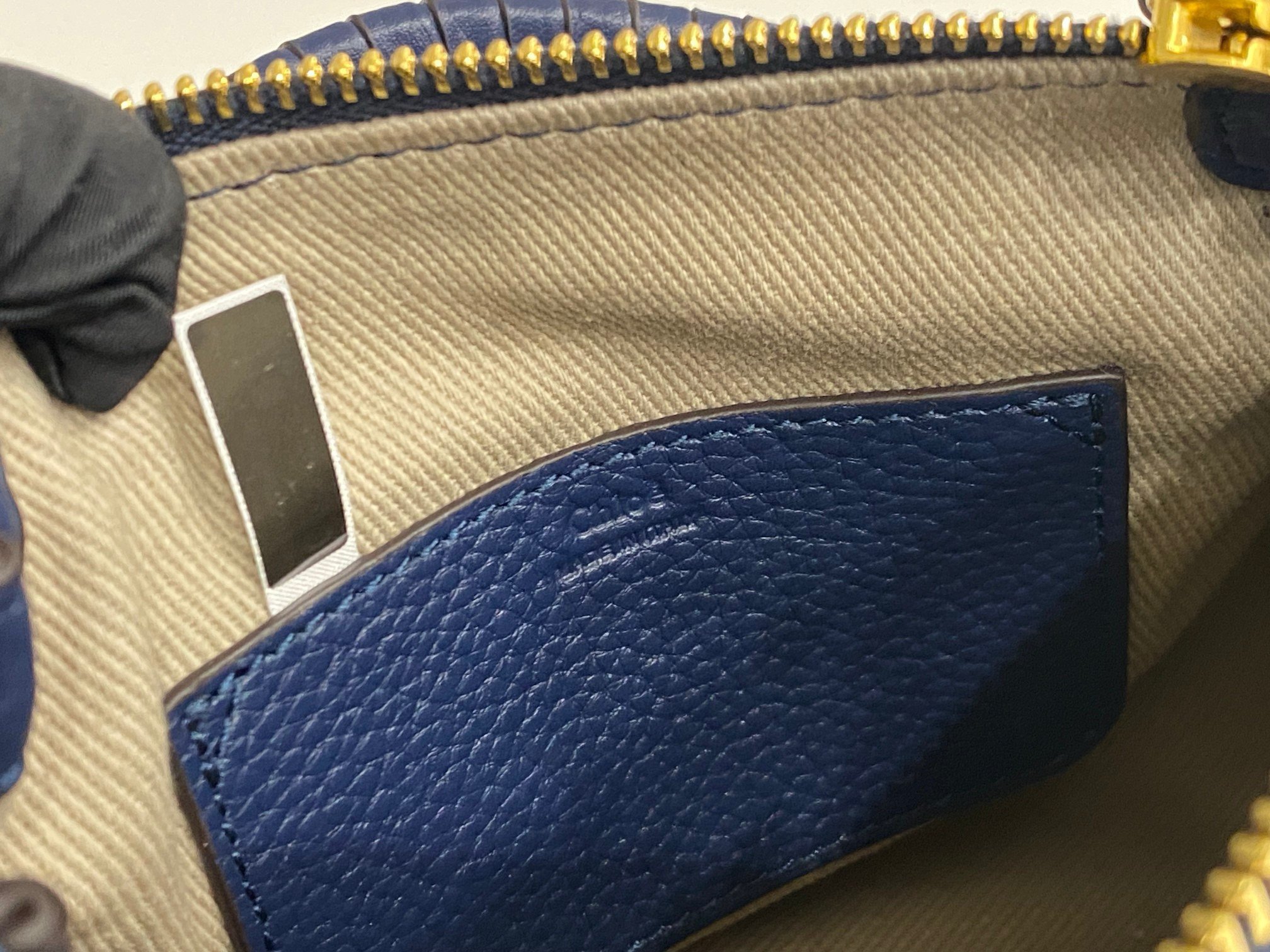 Chloe Marcie Mini Double Carry Bag in Blue Grained Leather