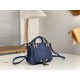 Chloe Marcie Mini Double Carry Bag in Blue Grained Leather