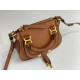 Chloe Marcie Mini Double Carry Bag in Brown Grained Leather