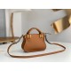 Chloe Marcie Mini Double Carry Bag in Brown Grained Leather