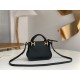 Chloe Marcie Mini Double Carry Bag in Black Grained Leather