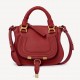 Chloe Marcie Mini Double Carry Bag in Red Grained Leather