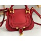 Chloe Marcie Mini Double Carry Bag in Red Grained Leather