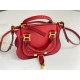 Chloe Marcie Mini Double Carry Bag in Red Grained Leather