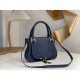 Chloe Marcie Small Double Carry Bag in Blue Grained Leather