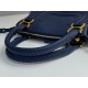 Chloe Marcie Small Double Carry Bag in Blue Grained Leather