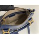 Chloe Marcie Small Double Carry Bag in Blue Grained Leather