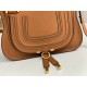 Chloe Marcie Small Double Carry Bag in Brown Grained Leather