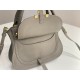 Chloe Marcie Small Double Carry Bag in Grey Grained Leather