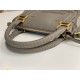 Chloe Marcie Small Double Carry Bag in Grey Grained Leather