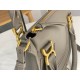 Chloe Marcie Small Double Carry Bag in Grey Grained Leather