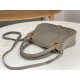 Chloe Marcie Small Double Carry Bag in Grey Grained Leather