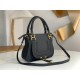 Chloe Marcie Small Double Carry Bag in Black Grained Leather