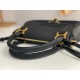 Chloe Marcie Small Double Carry Bag in Black Grained Leather