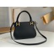 Chloe Marcie Small Double Carry Bag in Black Grained Leather