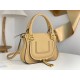 Chloe Marcie Small Double Carry Bag in Beige Grained Leather