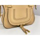 Chloe Marcie Small Double Carry Bag in Beige Grained Leather