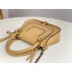 Chloe Marcie Small Double Carry Bag in Beige Grained Leather