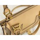 Chloe Marcie Small Double Carry Bag in Beige Grained Leather