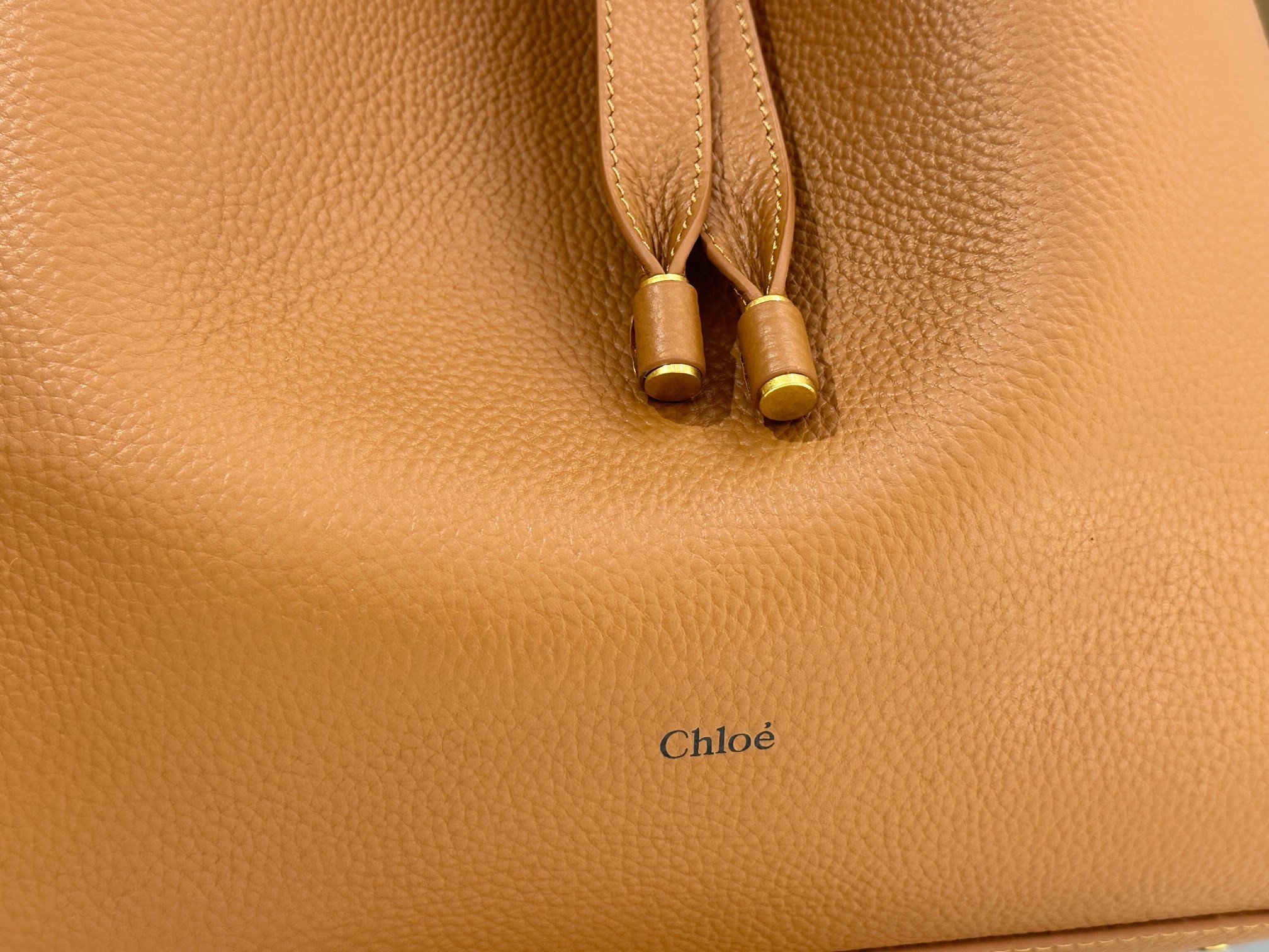 Chloe Marcie Hobo Bag in Brown Grained Leather